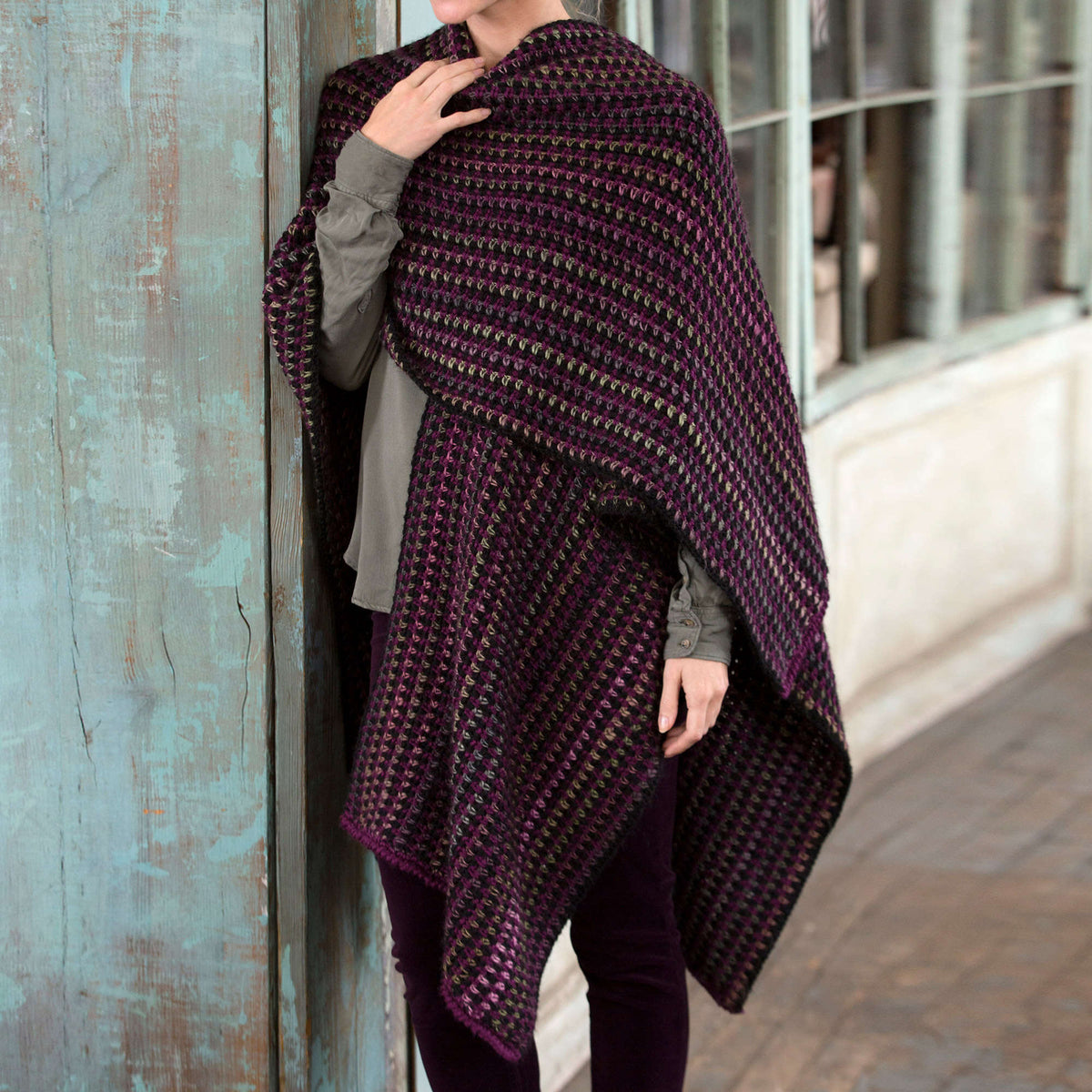 Crochet Ruana made in Red Heart Soft Yarn
