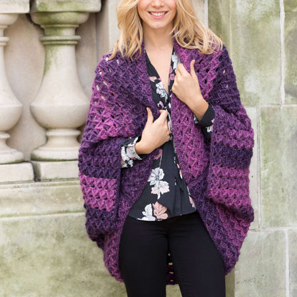 Red Heart Crochet Colossal Shrug Crochet Shrug made in Red Heart Boutique Yarn