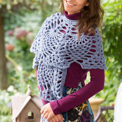 Red Heart Crochet Lacy Elegance Shawl Crochet Shawl made in Red Heart Comfort Chunky Yarn