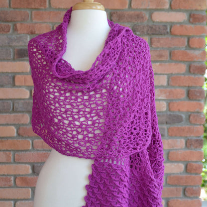 Red Heart Crochet Cherry Blossom Shawl Crochet Shawl made in Red Heart Heart & Sole Yarn