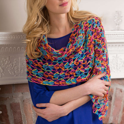 Red Heart Crochet Happy-Go-Lacy Shawl Crochet Shawl made in Red Heart Heart & Sole Yarn
