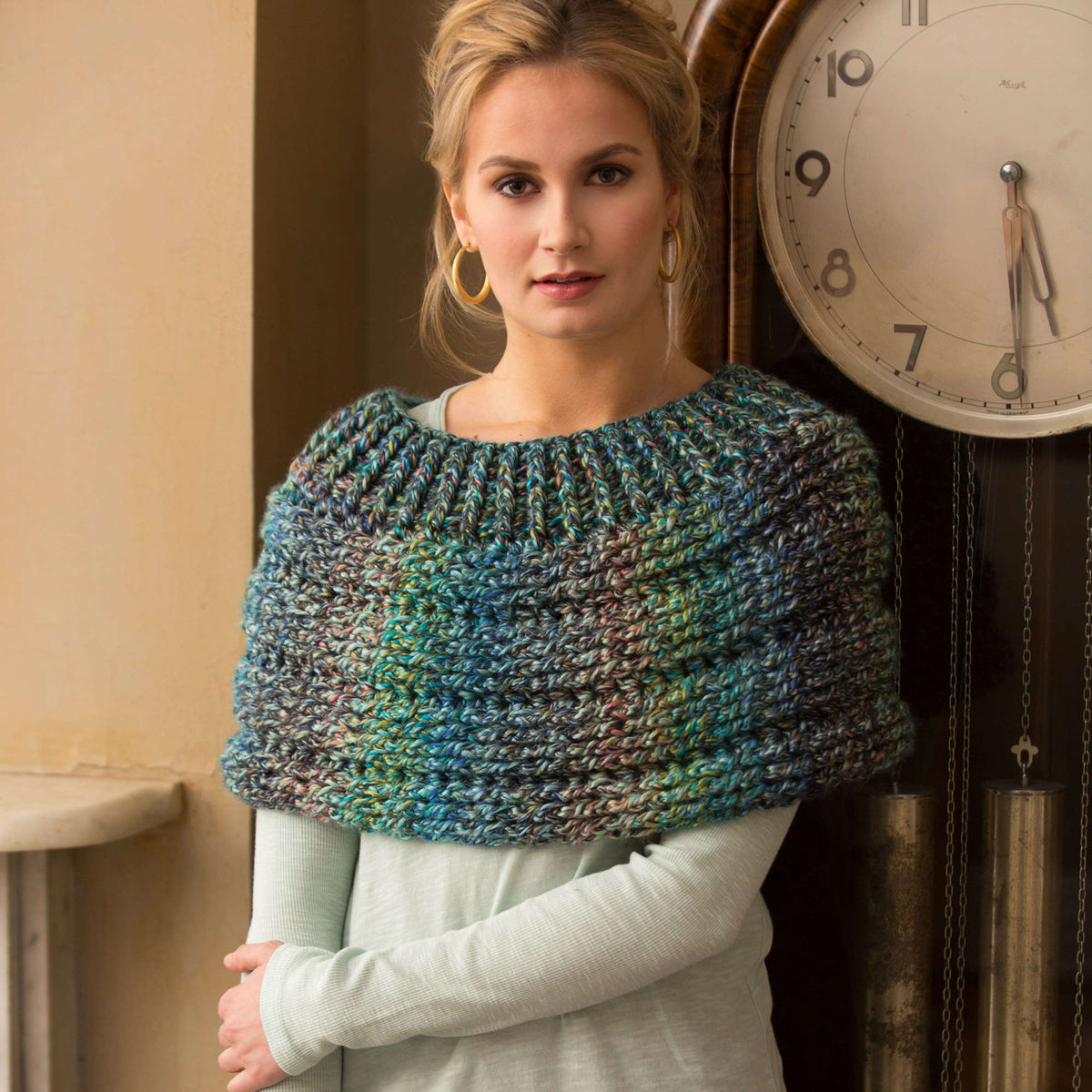 Crochet Cozy made in Red Heart Medley Yarn