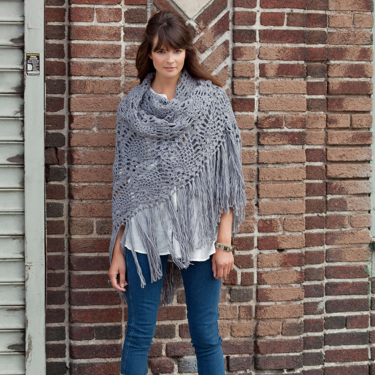 Crochet Shawl made in Red Heart Bamboo Ewe Yarn