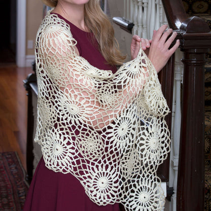 Red Heart Crochet Galactic Shawl Crochet Shawl made in Red Heart Luster Sheen Yarn