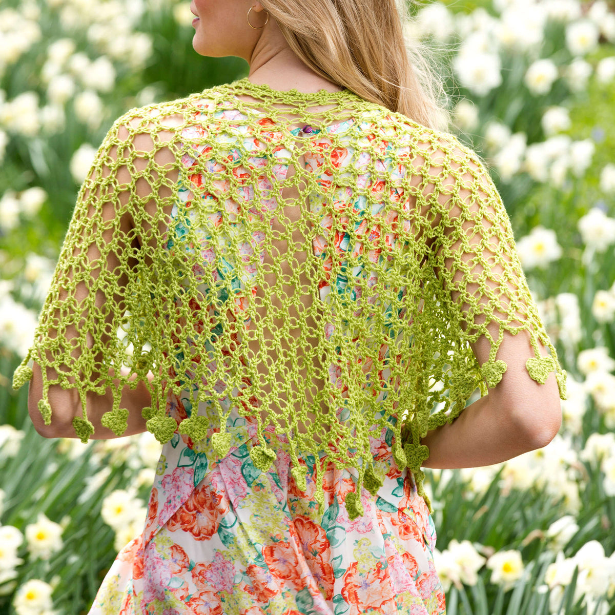 Crochet Wrap made in Red Heart Luster Sheen Yarn