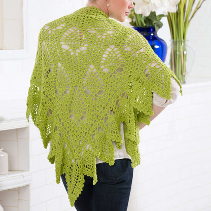 Red Heart Crochet Romantic Pineapple Shawl Crochet Shawl made in Red Heart Luster Sheen Yarn