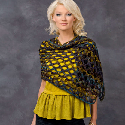 Red Heart Crochet Open Wave Shawl Crochet Shawl made in Red Heart Boutique Yarn