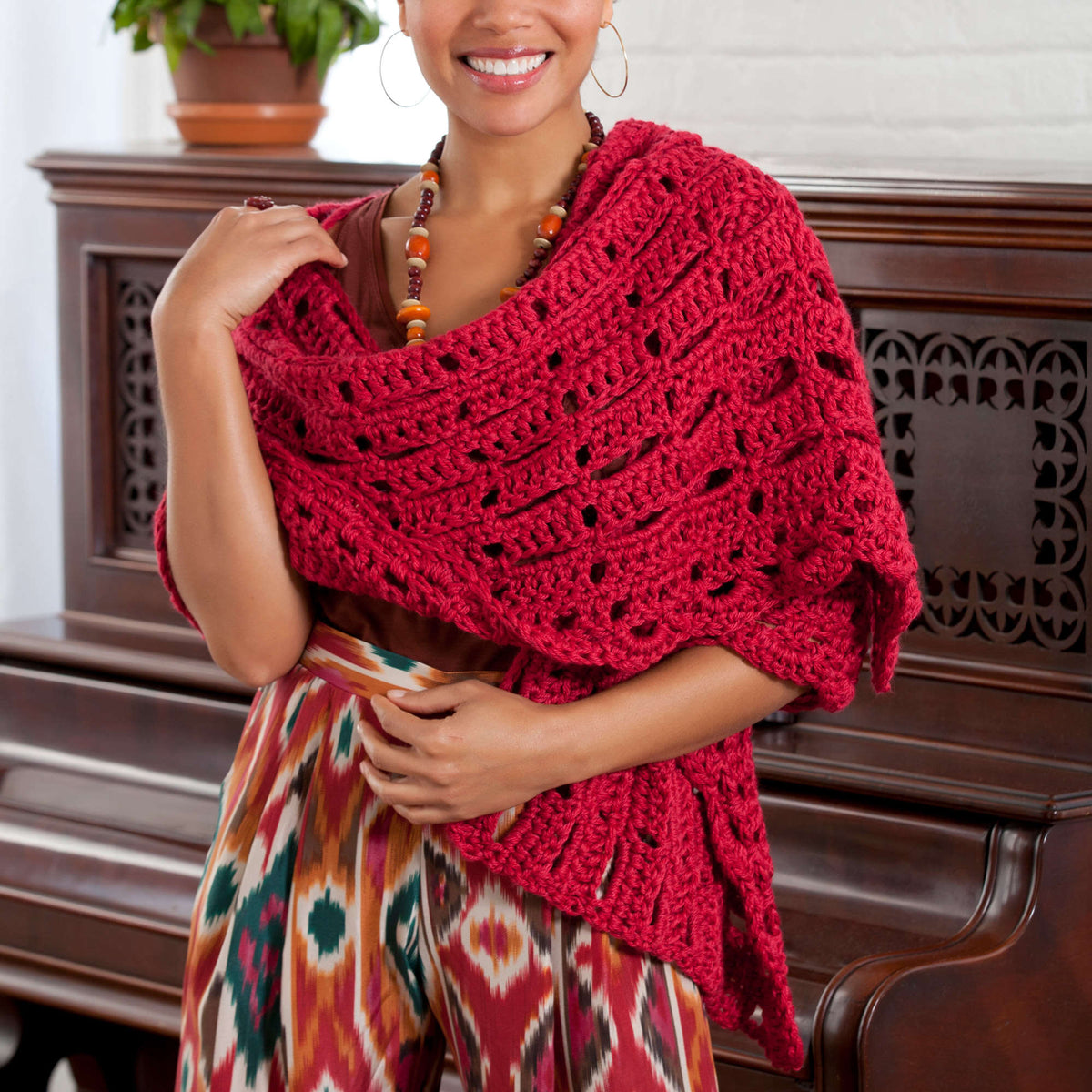 Crochet Red made in Red Heart Bamboo Ewe Yarn