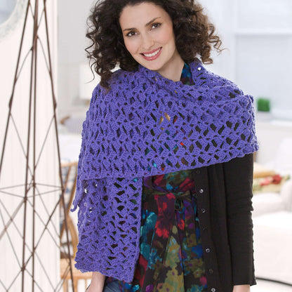 Red Heart Crochet Romantic Lacy Shawl Iris