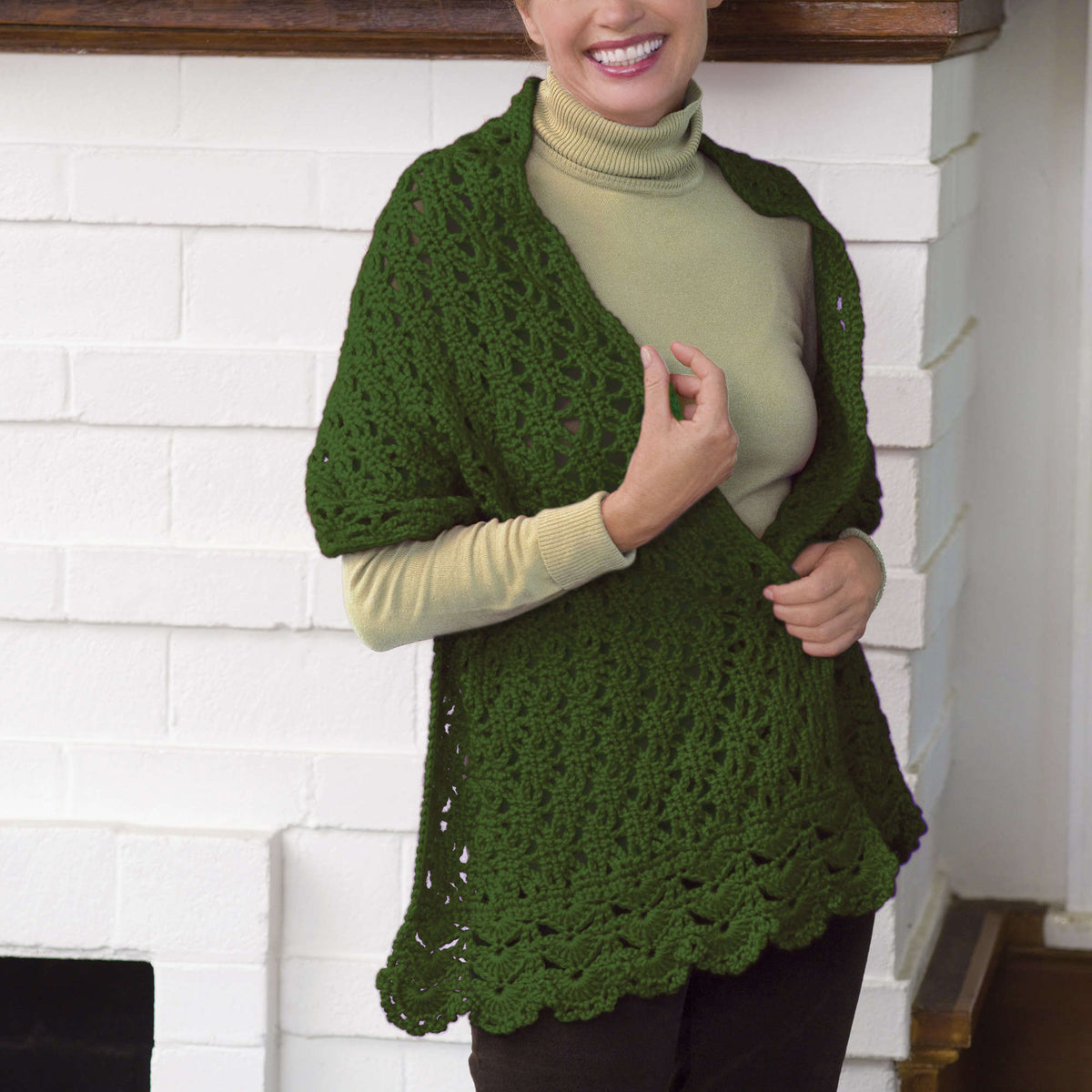 Crochet Shawl made in Red Heart Soft Yarn