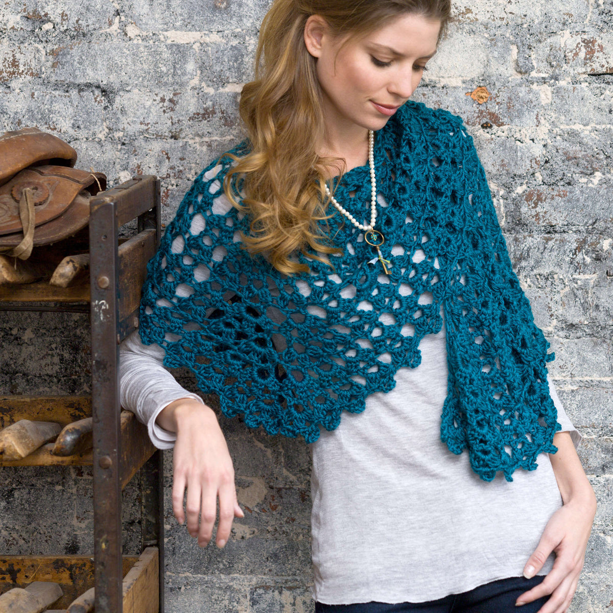 Crochet Shawl made in Red Heart Soft Yarn