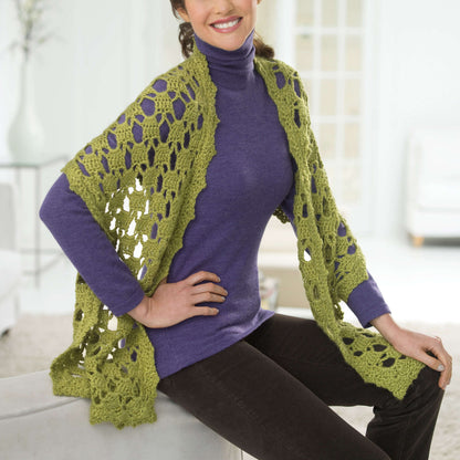 Red Heart Crochet Alluring Shawl Crochet Shawl made in Red Heart Mystic Yarn
