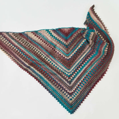 Red Heart Crochet Kaleidoscope Shawl Teal berry