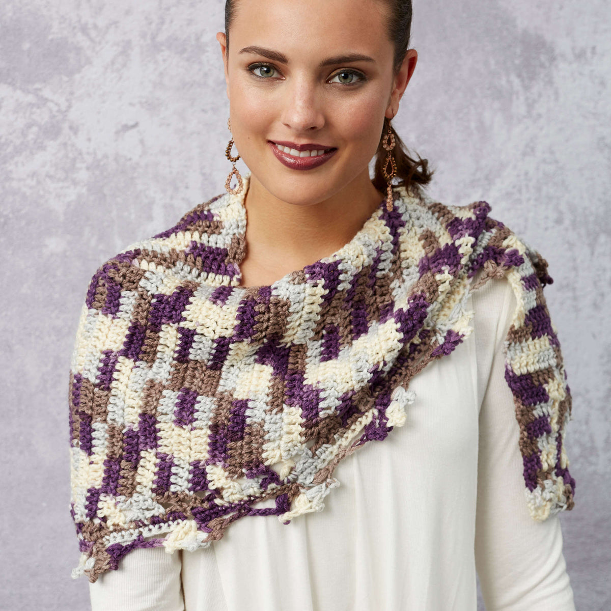 Crochet Shawl made in Red Heart With Love Yarn