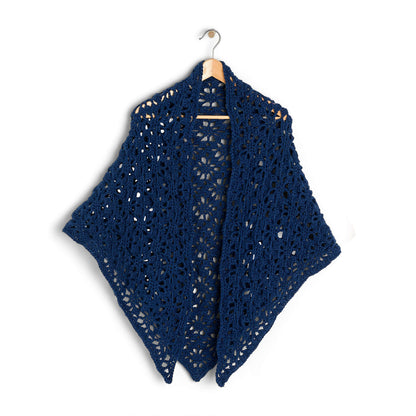 Red Heart Crochet Diamond Grid Triangle Shawl Single Size
