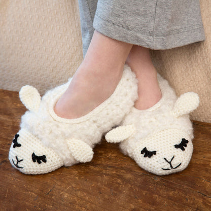 Red Heart Crochet Sheepy Slippers Crochet Slippers made in Red Heart Super Saver Yarn