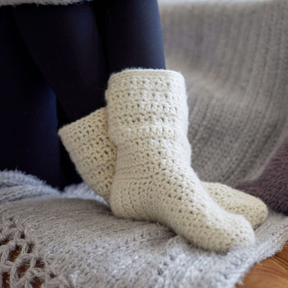 Red Heart Crochet At Home Slouchy Socks Crochet Socks made in Red Heart Dreamy Yarn