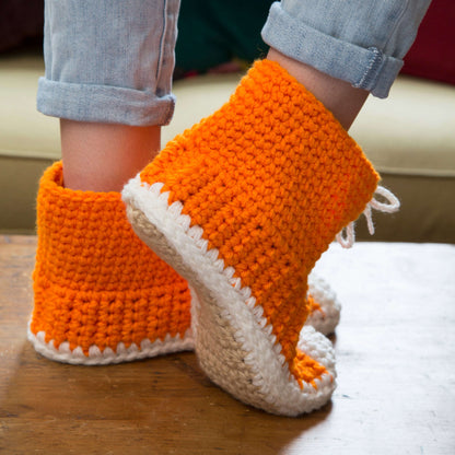 Red Heart Crochet Hi-Top Slipper Socks Crochet Socks made in Red Heart Super Saver Yarn