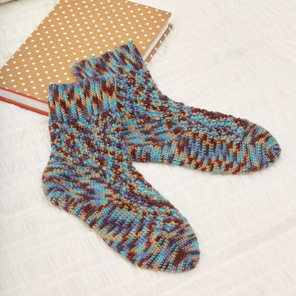 Red Heart Crochet Surf and Sand Socks Crochet Socks made in Red Heart Heart & Sole Yarn