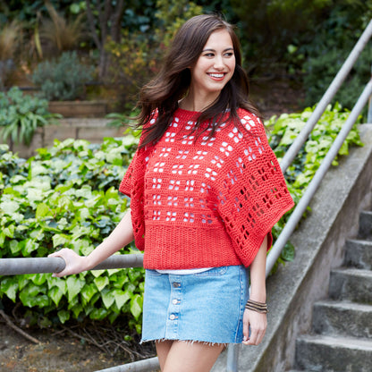 Red Heart Clementine Chic Sweater Crochet Sweater made in Red Heart Chic Sheep Yarn