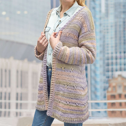 Red Heart Around-Town Crochet Cardigan Crochet Cardigan made in Red Heart Boutique Yarn