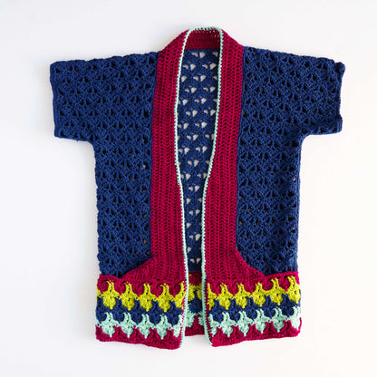 Red Heart Bohemian Chic Color Cardi Crochet Cardigan made in Red Heart Chic Sheep Yarn