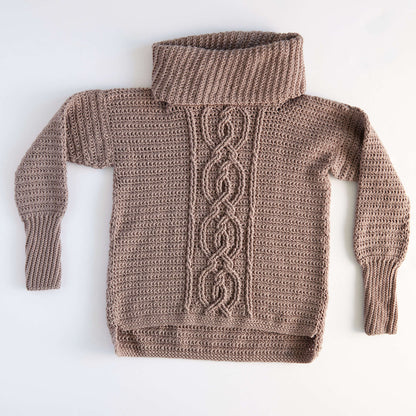 Red Heart Crochet Entwined Chic Cable Sweater Crochet Sweater made in Red Heart Chic Sheep Yarn