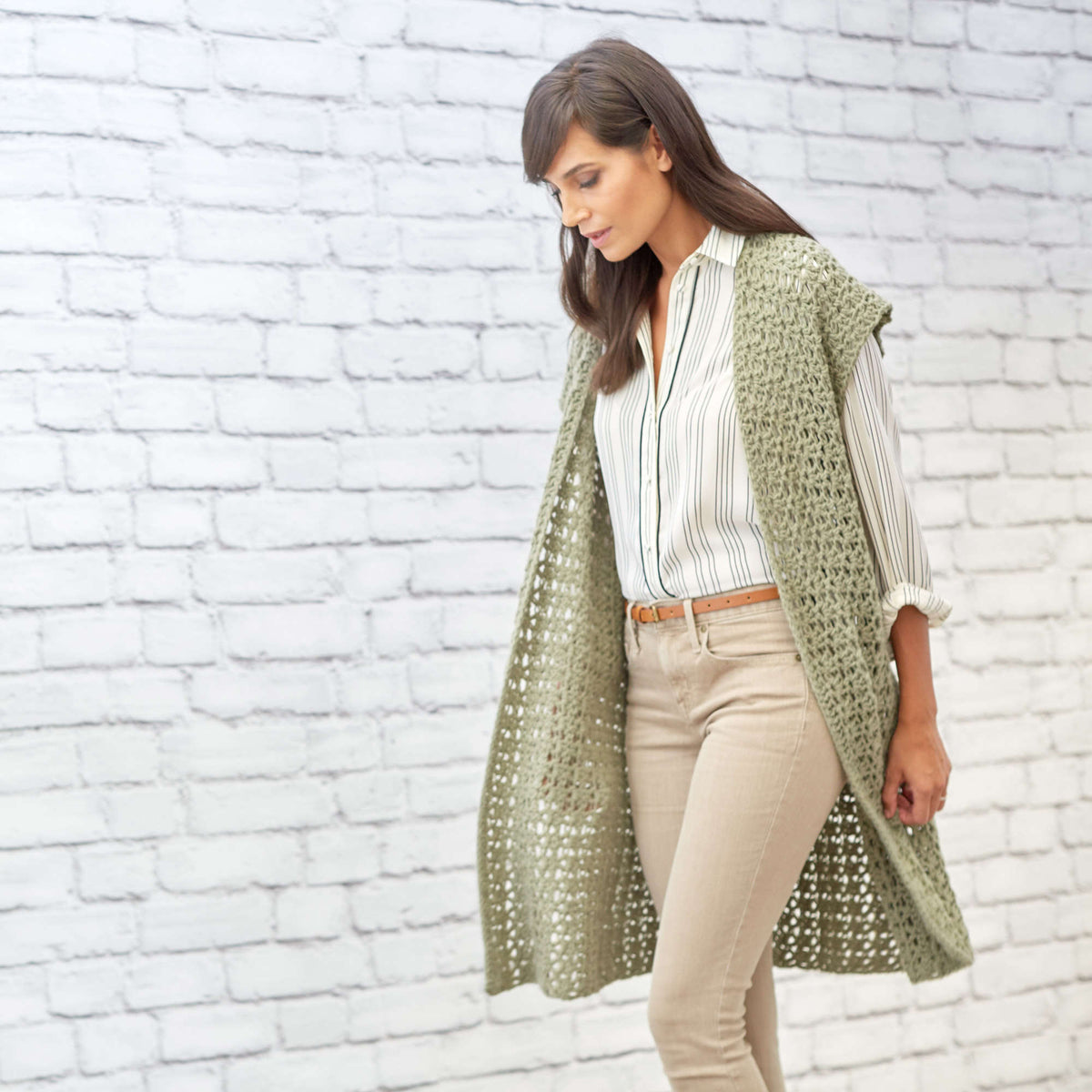 Crochet Cardigan made in Red Heart Hygge Charm Yarn