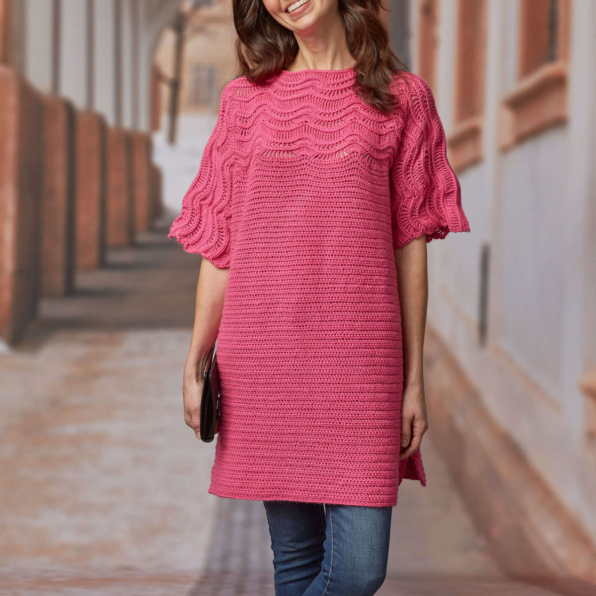 Crochet Sweater made in Red Heart Fashion Soft Yarn