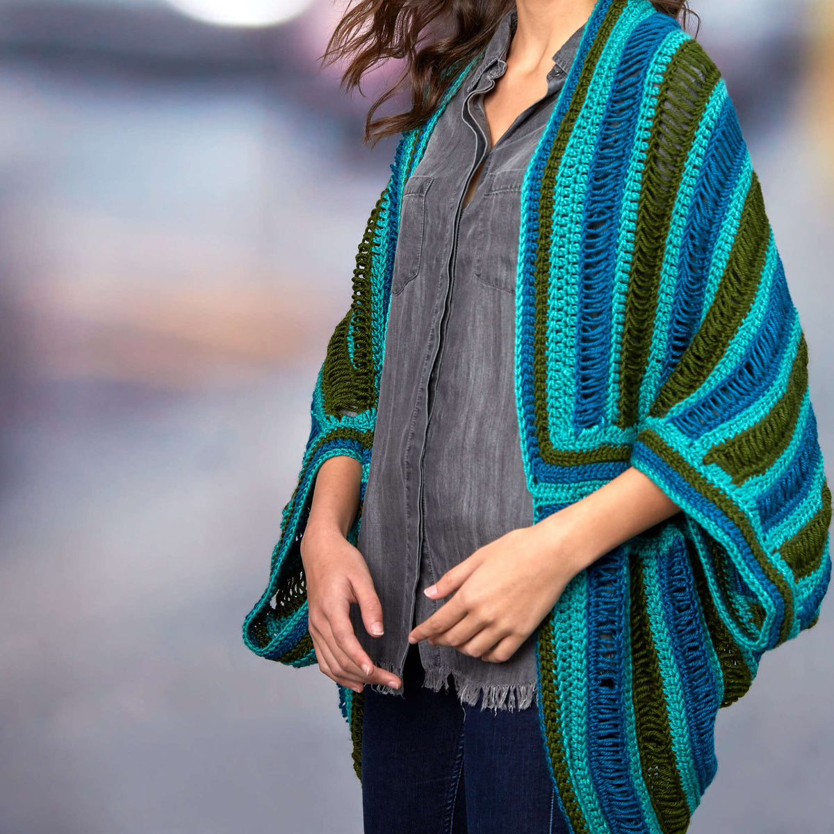 Crochet Sweater made in Red Heart Soft Yarn