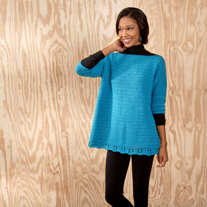 Red Heart Crochet Relax-and-Unwind Sweater Crochet Sweater made in Red Heart Fashion Soft Yarn