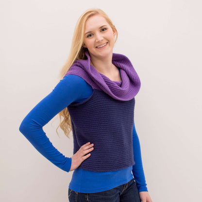 Red Heart Crochet Transformation Sweater Crochet Sweater made in Red Heart Fashion Soft Yarn