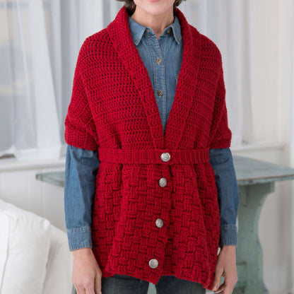 Red Heart Red Heart Cares Vintage Crochet Sweater Crochet Sweater made in Red Heart With Love Yarn
