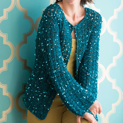 Red Heart Evening Crochet Cardigan Crochet Cardigan made in Red Heart Boutique Yarn