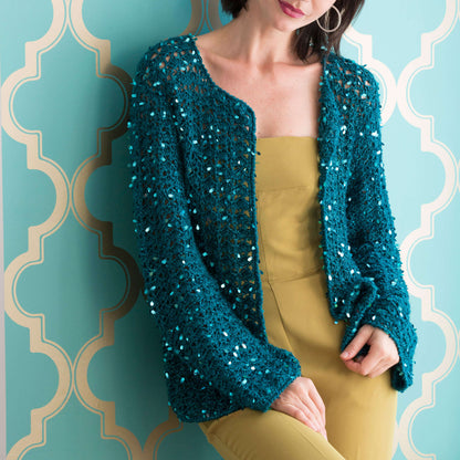 Red Heart Evening Crochet Cardigan Crochet Cardigan made in Red Heart Boutique Yarn