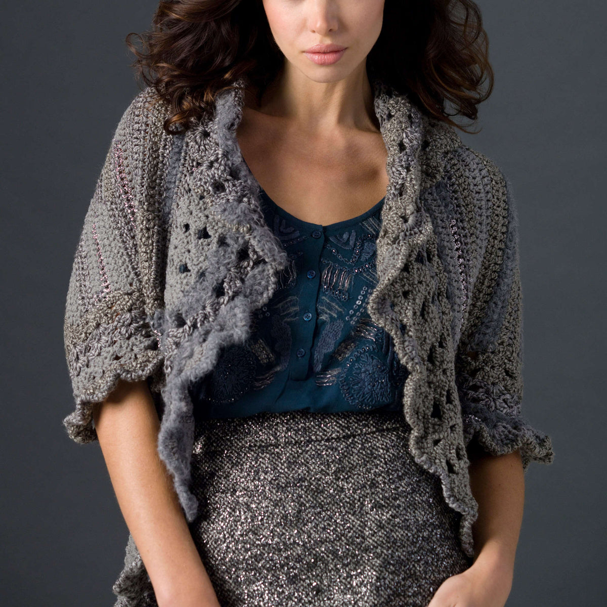 Crochet Cardigan made in Red Heart Boutique Yarn