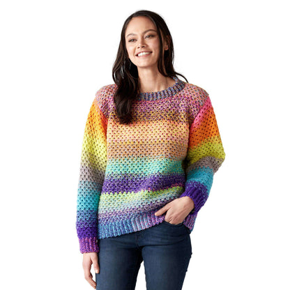 Party People Crochet Pullover Crochet Sweater made in Red Heart Roll With It Tweed yarn