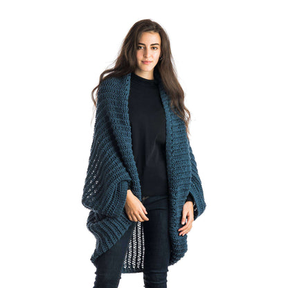 Red Heart Knit Comfy Easy Eyelet Stitch Cocoon XS/S/M