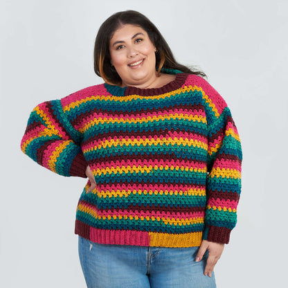 Red Heart Party People Crochet Sweater Crochet Sweater made in Red Heart Super Saver O'Go yarn