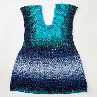 Red Heart Crochet Not-So-Granny Tunic Crochet Tunic made in Red Heart It's a Wrap Rainbow Yarn
