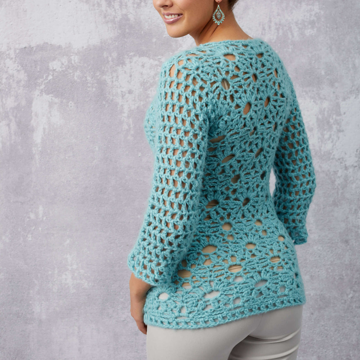 Crochet Tunic made in Red Heart Dreamy Yarn