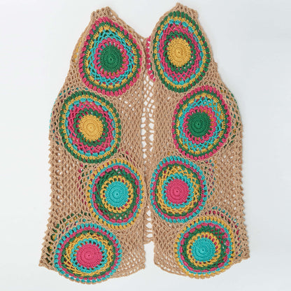 Red Heart Crochet Rainbow Circle Vest Crochet Vest made in Red Heart Fashion Soft Yarn
