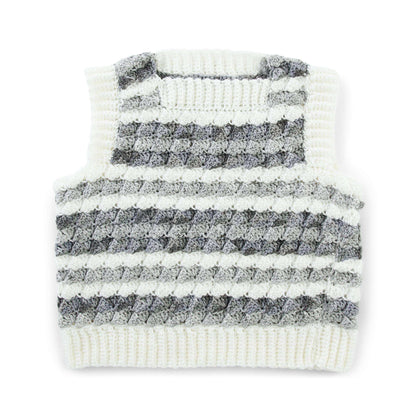 Red Heart Striped Crochet Vest L