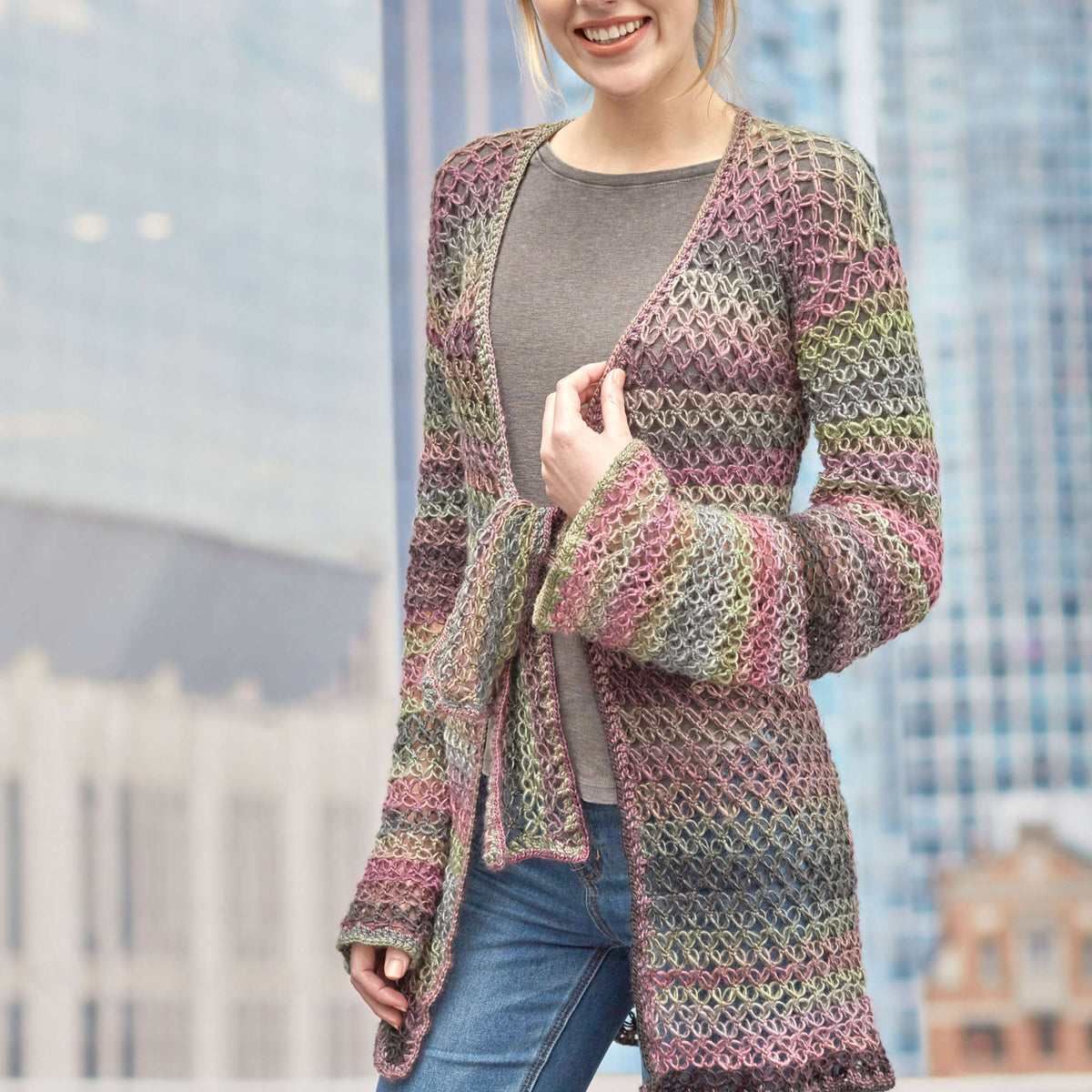 Crochet Jacket made in Red Heart Boutique Yarn
