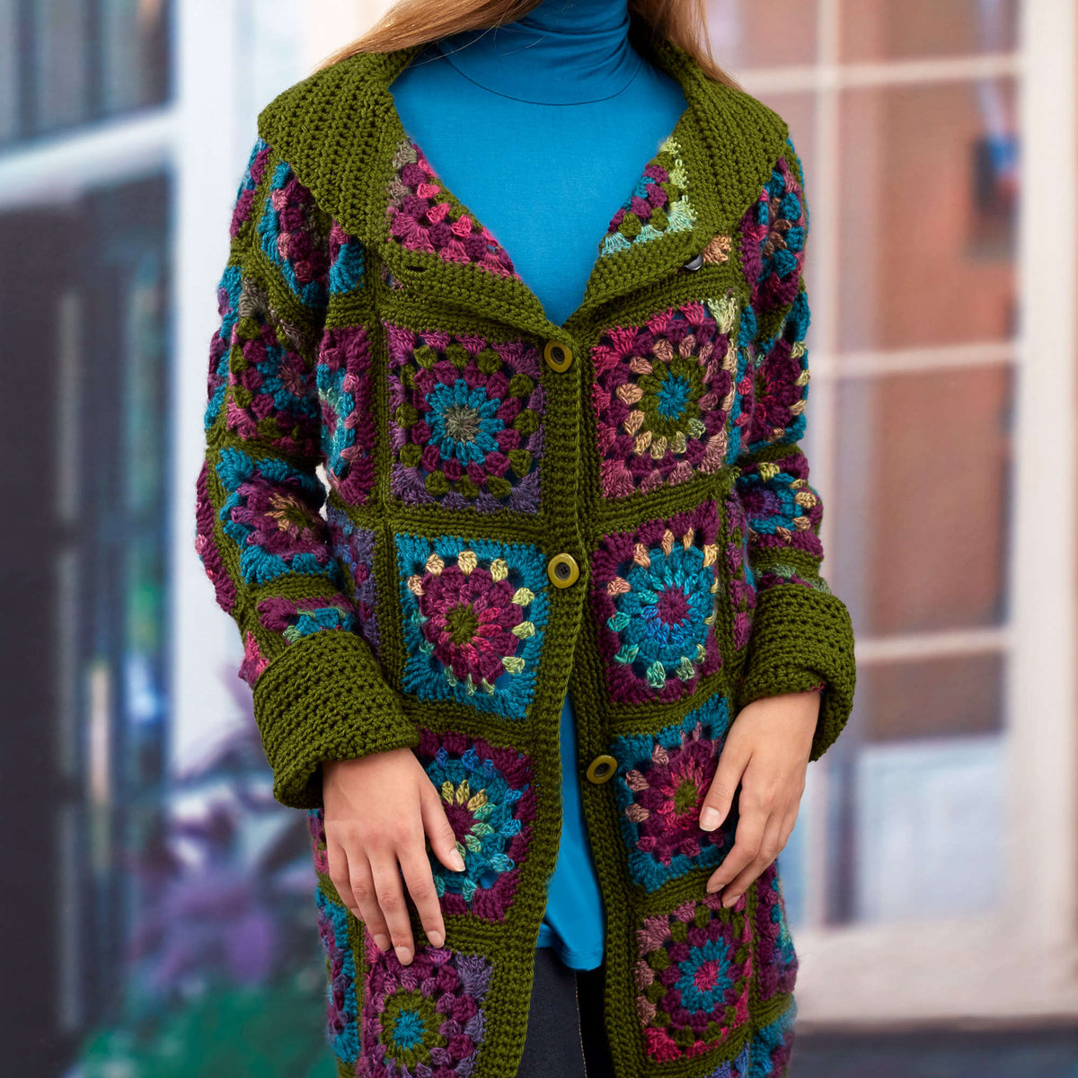 Crochet Sweater made in Red Heart Soft Yarn