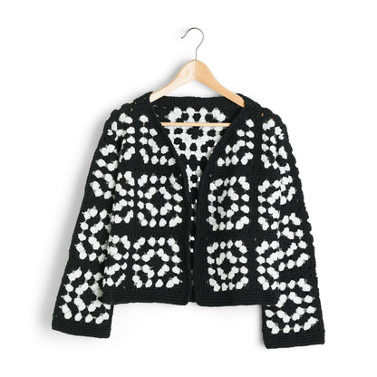 Red Heart Crochet Two Color Granny Square Jacket XL