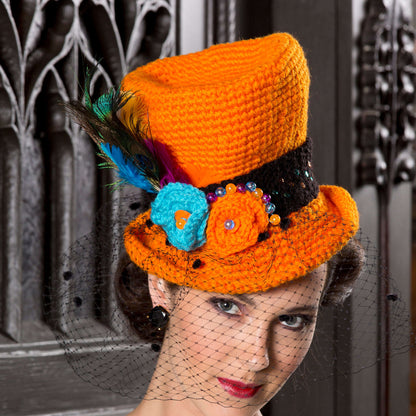 Red Heart Crochet Halloween Top Hat Crochet Hat made in Red Heart Super Saver Yarn