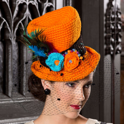 Red Heart Crochet Halloween Top Hat Crochet Costume made in Red Heart Super Saver Yarn