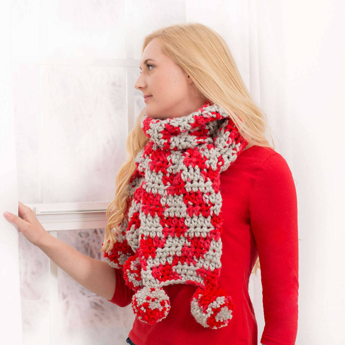 Crochet Scarf made in Red Heart Team Spirit Chunky Yarn