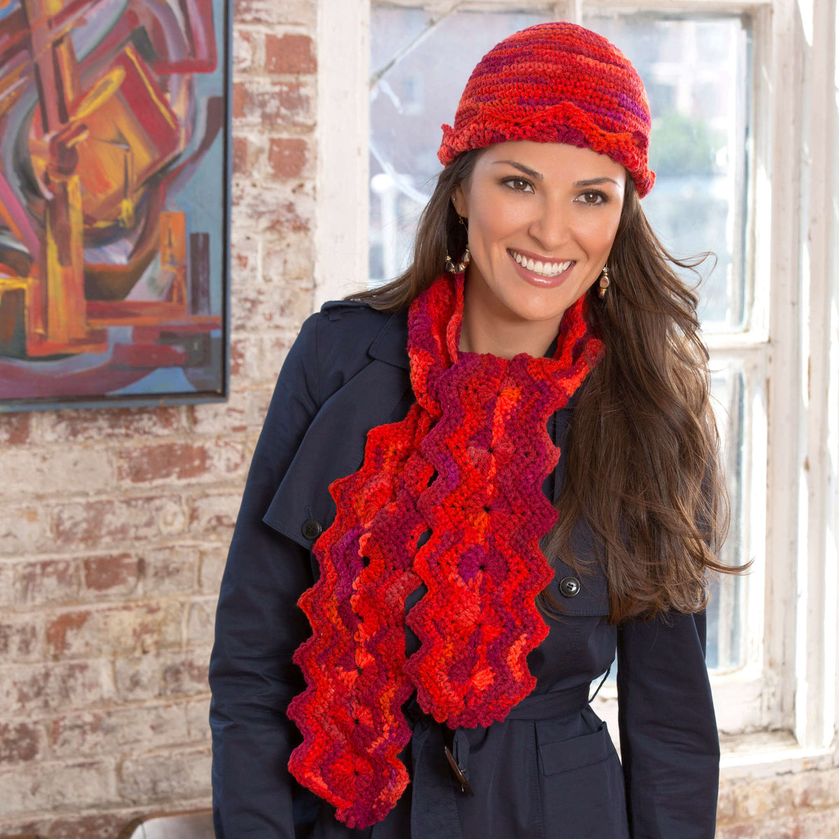 Crochet Scarf made in Red Heart Super Saver Yarn